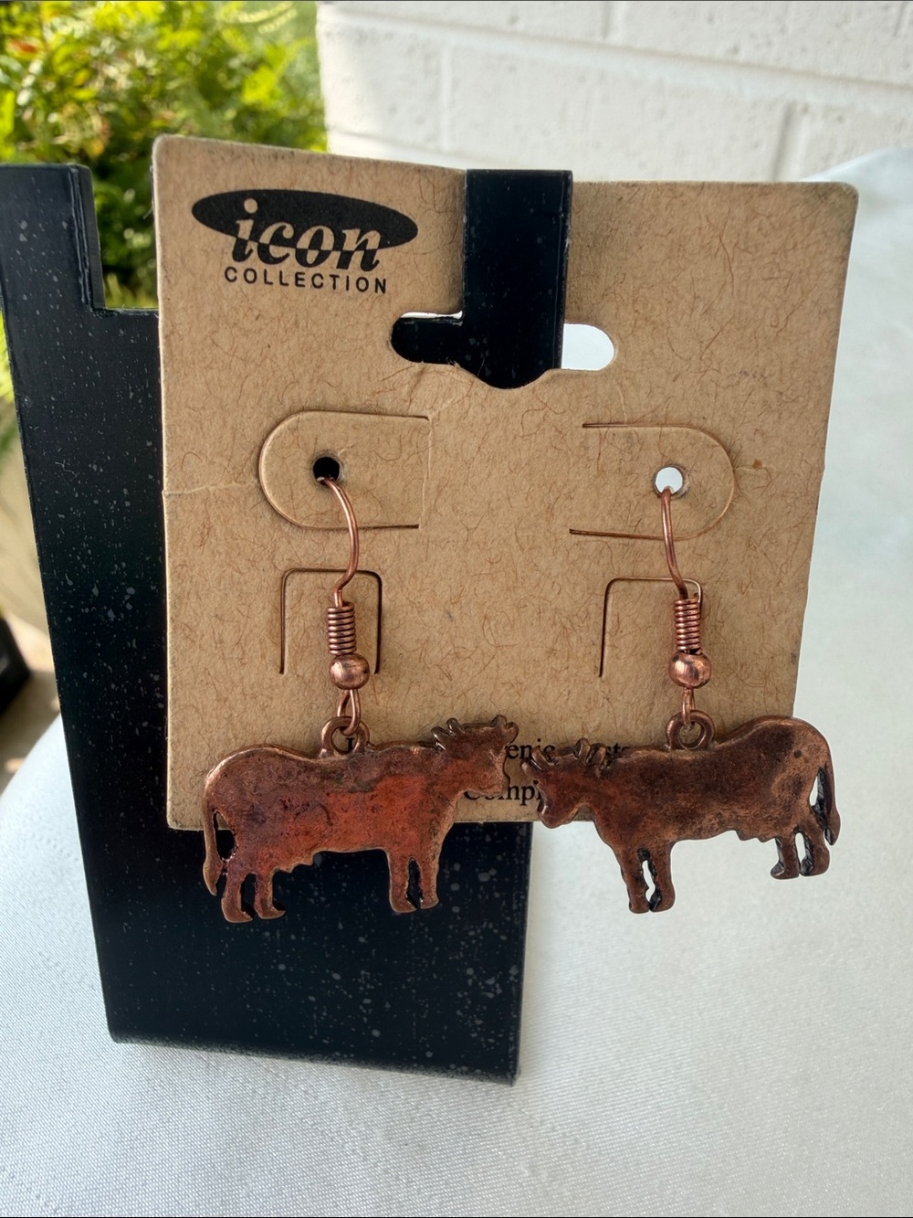 Icon COLLECTION Copper Cow Silhouette Dangle Earrings